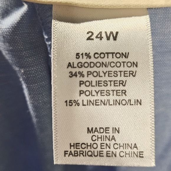 NEW! ALFRED DUNNER Flat Front Chambray Pull On Pant 24W. - Picture 5 of 6